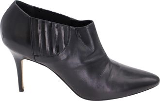 Manolo Blahnik Livrea Gore Ankle Bootie in Black Leather