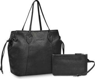 STILORD Camelia 2 in 1 Tote Bag for Women Real Leather Large with Womens Purse Handbag Ladies Shoulder Bags with Multiple Compartments for School Office Busin