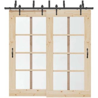 vidaXL Vidaxl - Kit De Herrajes Para Puertas Correderas Acero Negro 213,5 Cm