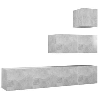 Berkfield Home 4 Piece TV Cabinet Set Concrete Grey Engineered Wood