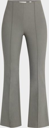 Vince Cropped Flare-Leg Pintuck Pants