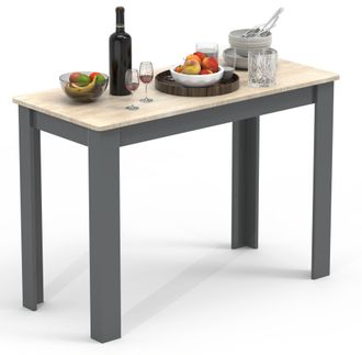 ebuy24 Mesa De Comedor De Madera Vcm Al. 76 X An. 110 X P. 50 Cm Mesa De Cocina Mesa De Comedor Esal (antracita / Roble De Miel)