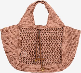 Gianni Chiarini Borsa Nefeli in crochet blush