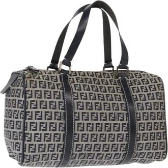 Fendi Pre-owned Handbags, female, Blue, Size: ONE SIZE Pre-owned Canvas Handbag