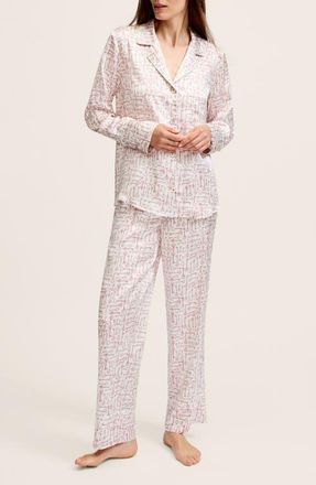 Petite Plume Silk Pajamas in Pink at Nordstrom, Size X-Small