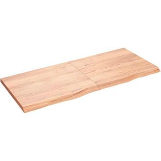 vidaXL Vidaxl - Estante Pared Madera Roble Tratada Marr&oacute;n Claro 140x60x(2-4) Cm