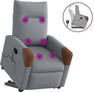 vidaXL Vidaxl - Sill&oacute;n De Masaje Reclinable De Pie De Tela Gris Claro