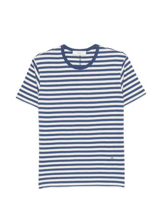 Dunst gestreiftes Baumwoll-T-Shirt
