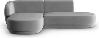 CXL by Christian Lacroix Sofá esquinero modular izquierdo 4 plazas de terciopelo gris