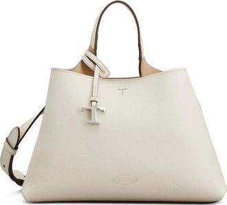 Tod's logo top handle tote bag - women - Calf Leather - One Size - Neutrals