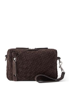 Officine Creative Woven Suede Messenger Bag