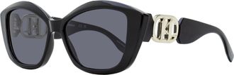 Karl Lagerfeld Womens Modified Rectangle Sunglasses KL6102S 001 Black 56mm
