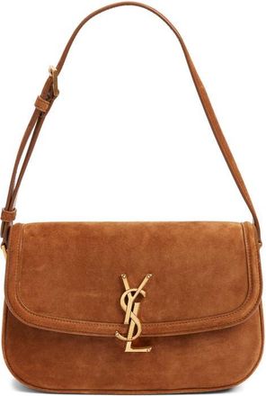 Saint Laurent Medium Solferino Suede Shoulder Bag in Caramel Cognac at Nordstrom