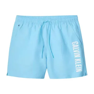 Calvin Klein Beachwear, male, Blue, Size: XL Medium Drawstring Swim Shorts