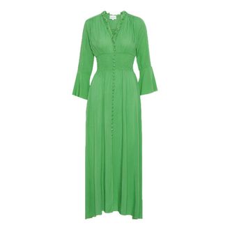 Americandreams Sally Long Dress - Dames - Casual kleedjes - Groen - S - Kleedjes