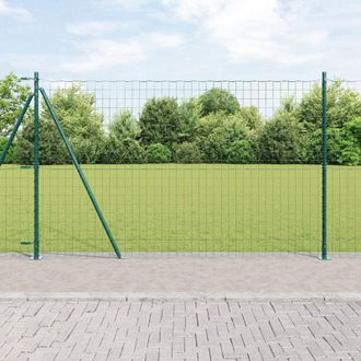 Berkfield Home Euro Fence with 7 Flanged Posts 1.5x10 m Galvanised Steel in Silver