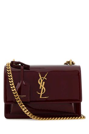 Saint Laurent Burgundy Sunset Small Shoulder Bag