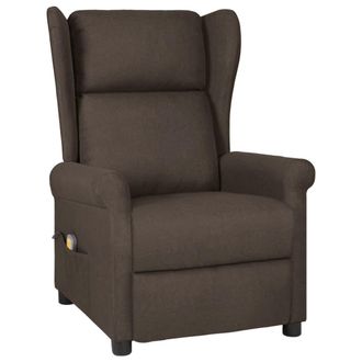 vidaXL Vidaxl - Sill&oacute;n De Masaje El&eacute;ctrico Tela Marr&oacute;n Oscuro