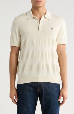 Original Penguin Honeycomb Textured Cotton Polo in Birch at Nordstrom Rack, Size Xx-Large
