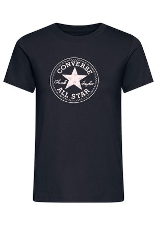 Converse T-Shirt CONVERSE WOMENS CONVERSE CRAFTED CHUCK TAYLOR T-SHIRT, Damen, Gr. XL, schwarz (converse schwarz), Obermaterial: 100% Baumwolle, Rundhals, eing