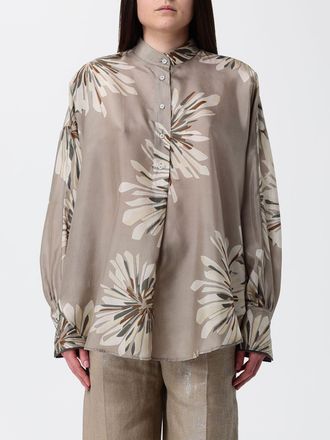 Brunello Cucinelli Silk Shirt with Floral Print