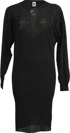 Missoni Knitted Crewneck Midi Dress in Black Viscose