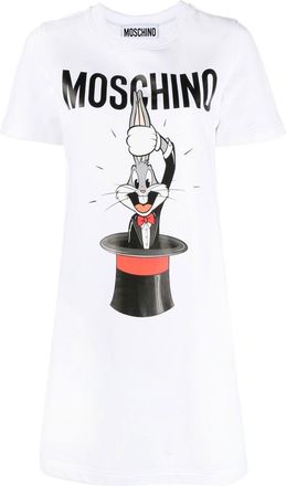 Moschino Bugs Bunny print dress - women - Cotton - 46 - White