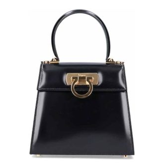 Ferragamo Small Iconic Top Handle Bag - Black