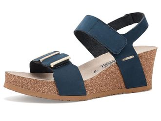 Mephisto Leonore Womens Wedge Shoes Navy : EU 42 (US Womens 12) B - Medium, Leather