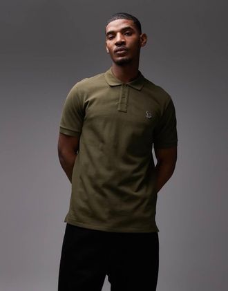 Paul Smith T-shirt stile polo marrone con logo a zebra