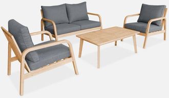 Sweeek Conjunto De Muebles De Jard&iacute;n De Madera Acacia, 4 Plazas