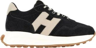 Hogan H641 Allacciato H Patch - Dames - Sneakers - Zwart - 41 EU - Leer - Schoenen