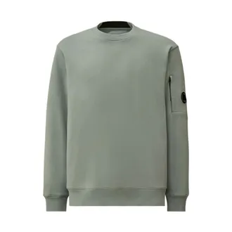 C.P. Company Sweatshirts, male, Gray, Size: 2XL Cotton Crewneck Sweatshirt