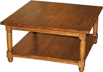 Biscottini International Mesa De Centro R&uacute;stica De Madera Maciza De Tilo Con Acabado De Nogal Fabricada En Italia