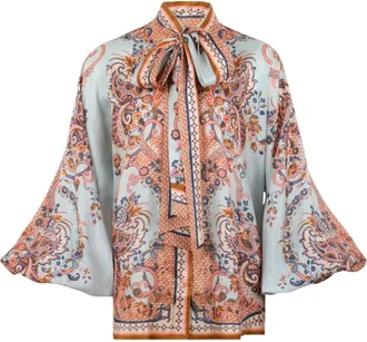 Zimmermann Overhemden, Dames, Veelkleurig, M, Aster Strikblouse