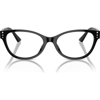 Jimmy Choo London 54mm Oval Optical Glasses in Black /Demo Lens at Nordstrom