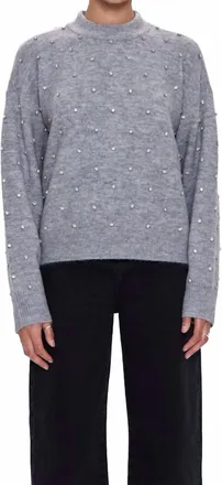Pistola Denim Aura Relaxed Crewneck Sweater In Charcoal Diamond