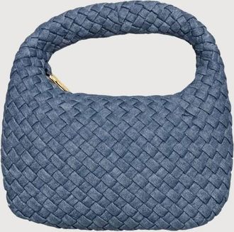 Sol and Selene Womens Dream Small Woven Neoprene Hobo Bag In Denim