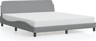 vidaXL Estructura De Cama Dover Gris Claro 180x200 Cm Tela Vidaxl