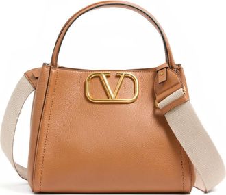 Valentino Garavani medium Alltime leather tote bag - women - Calf Leather - One Size - Brown