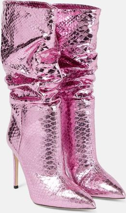 PARIS TEXAS Slouchy metallic leather boots