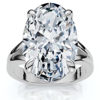 Pompeii3 Certified 5Ct Abner Oval Solitaire Diamond Engagement Ring 14k Gold Lab Grown