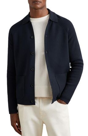 Reiss Fitzgerald Collared Cardigan in Navy Blue at Nordstrom, Size Xx-Large