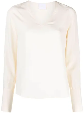 Merci buttoned-cuffs V-neck blouse - women - Silk/Acetate - L - Neutrals