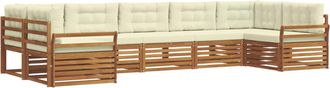 vidaXL Conjunto De Sof&aacute;s De Exterior 7 Uds. Natural Y Crema Vidaxl
