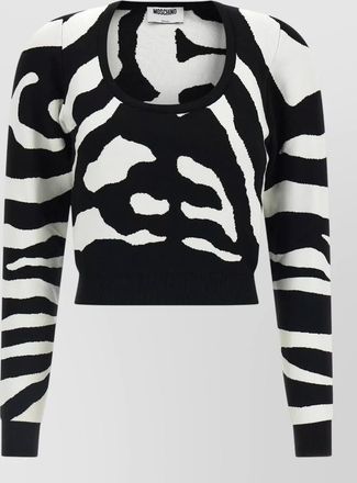 Moschino zebra intarsia sweater
