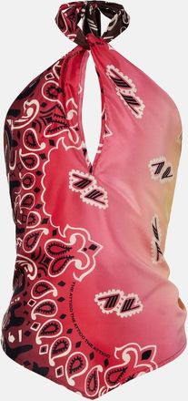 The Attico Top in seta con stampa