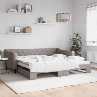 vidaXL Sof&aacute; Cama Nido Tela Gris Taupe 100x200 Cm Vidaxl