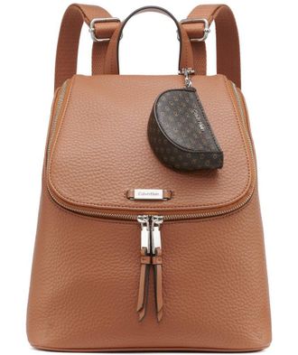 Calvin Klein Zulle Organizational Backpack, Caramel, One Size, Zulle Organizational Backpack