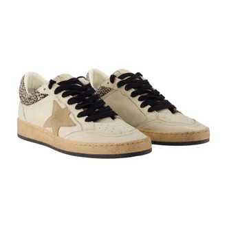 Golden Goose Womens Ballstar Sneakers - Golden Goose Deluxe Brand Leather Beige Calfskin Shoes